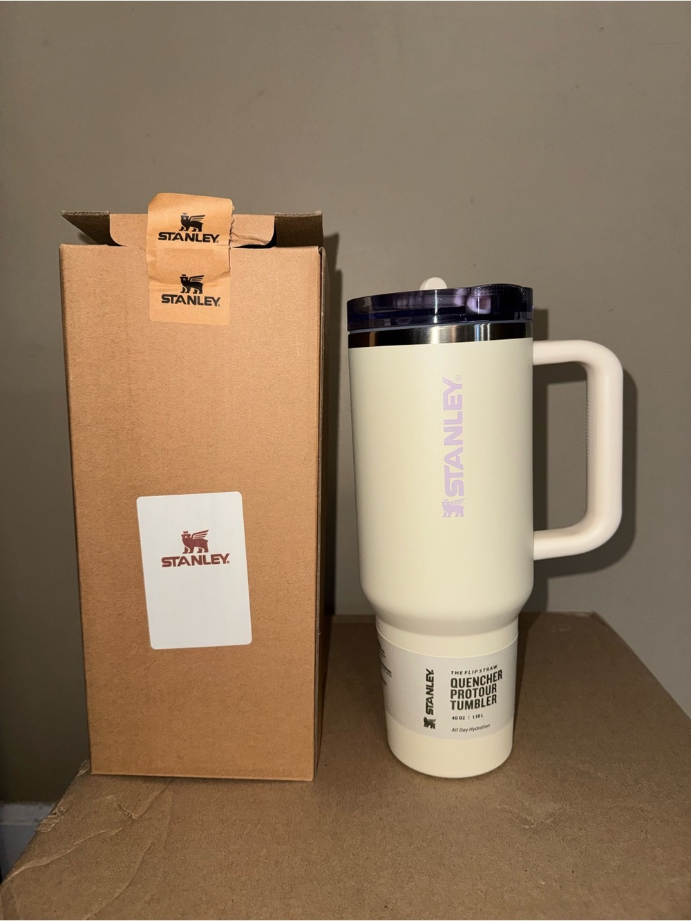 Stanley Cream Insulated Tumbler with Handle